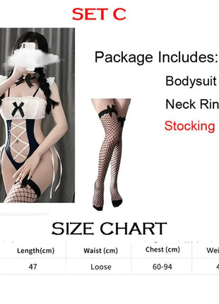 Conjunto de cosplay de mucama encantadora.
