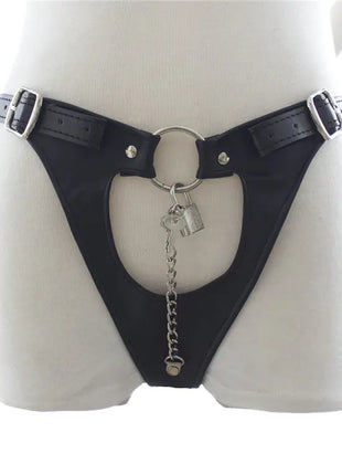 Conjunto de Pantalones de Cuero para Mujer y Ropa Interior de Bondage