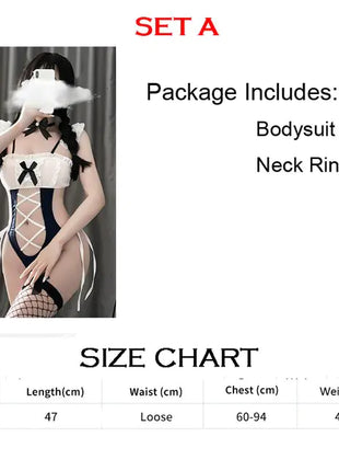 Conjunto de cosplay de mucama encantadora.