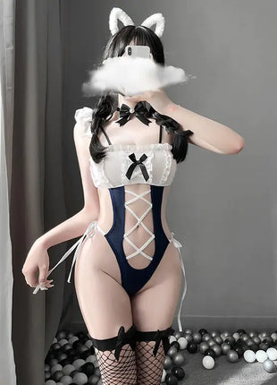 Conjunto de cosplay de mucama encantadora.